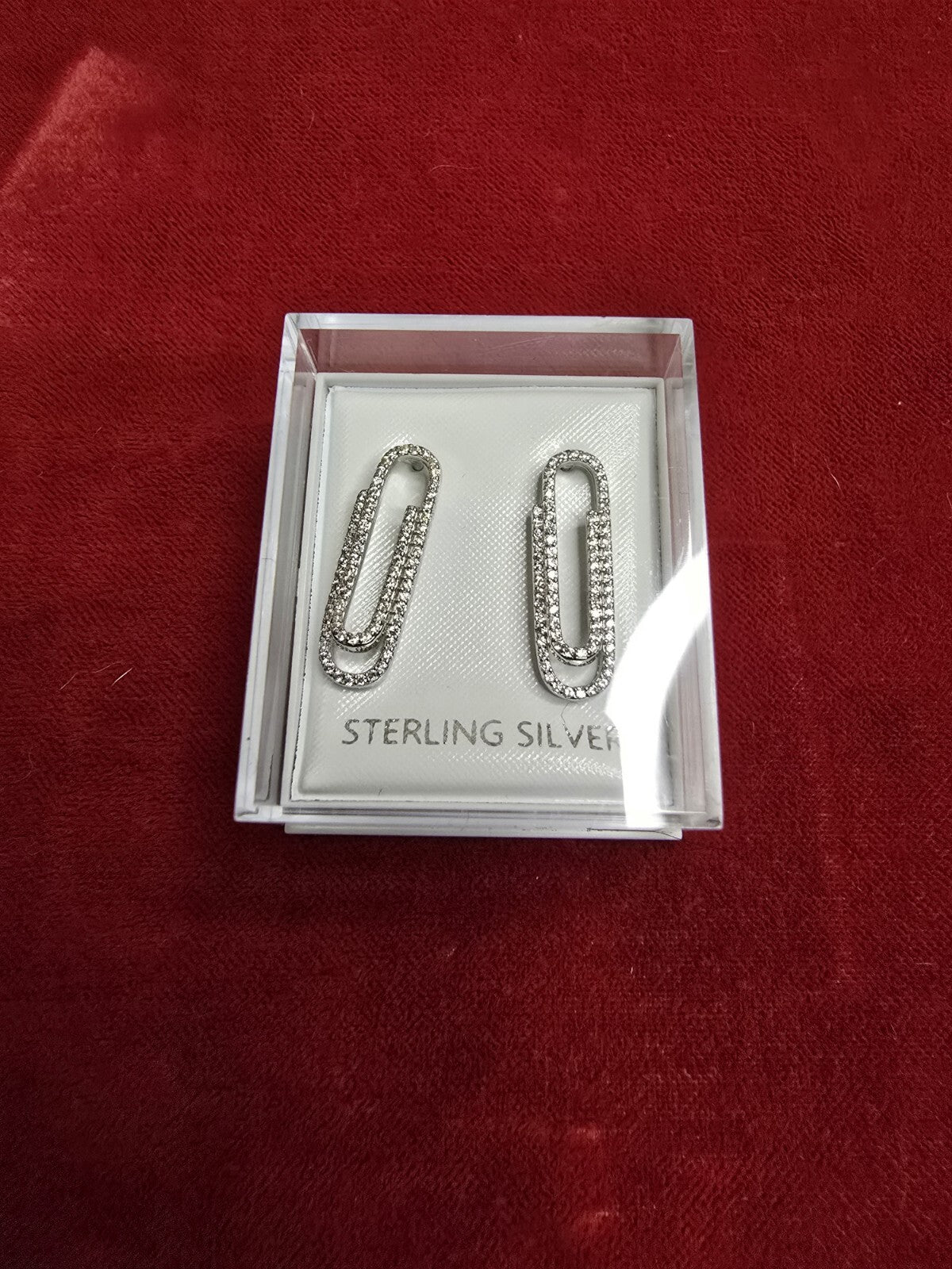 Cute Sterling Silver Paperclip Earrings