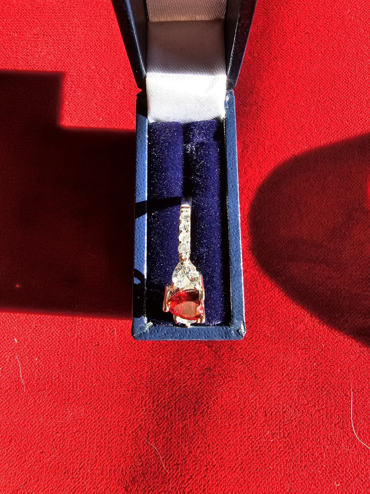 Beautiful Sterling Silver & Garnet CZ Heart Ring - Size N