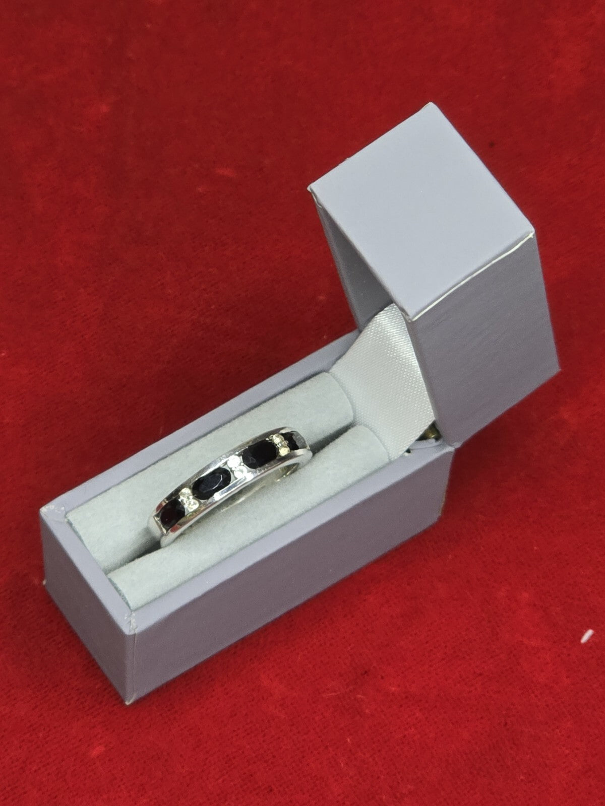 Sterling Silver & Iolite Half Eternity Style Dress Ring - Size N½