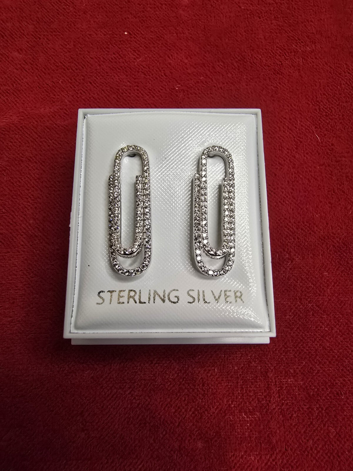 Cute Sterling Silver Paperclip Earrings