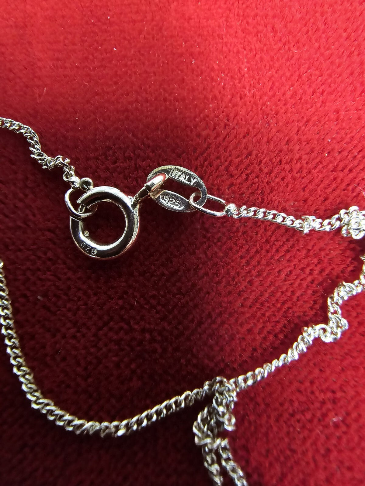 Italian 925 Silver Chain With 925 Silver Heart Pendant - 16 Inches