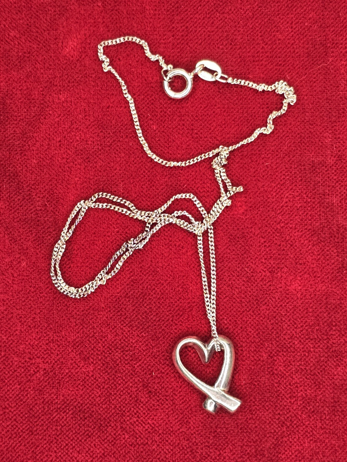 Italian 925 Silver Chain With 925 Silver Heart Pendant - 16 Inches