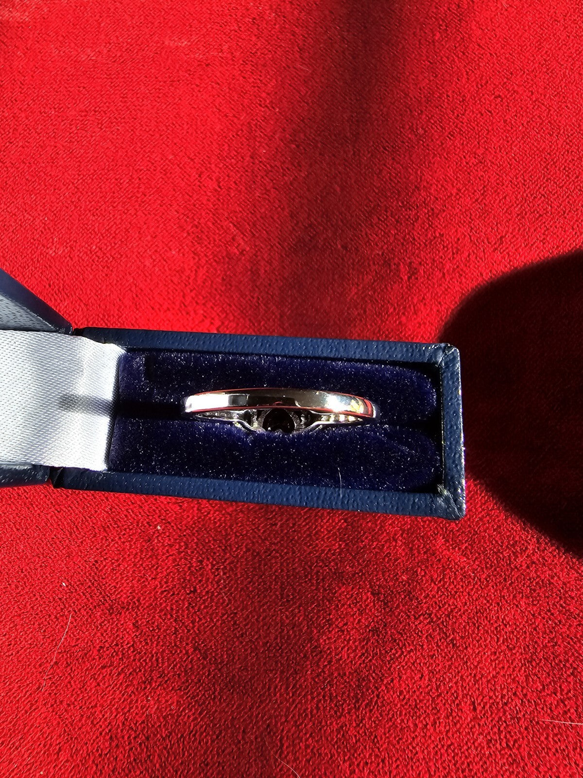Beautiful Sterling Silver & Garnet CZ Heart Ring - Size N