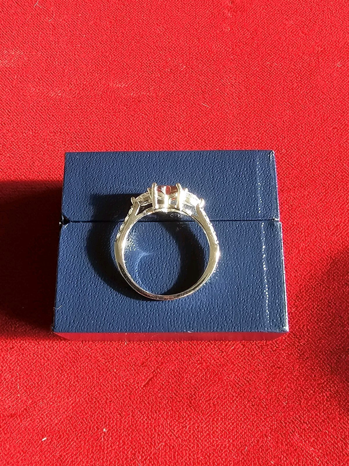 Beautiful Sterling Silver & Garnet CZ Heart Ring - Size N