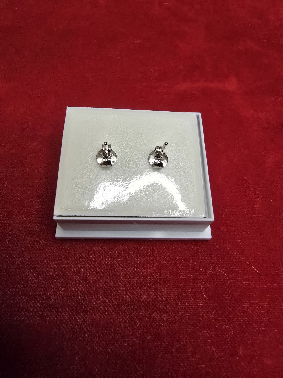 Beautiful Sterling Silver & White Opal Stud Earrings