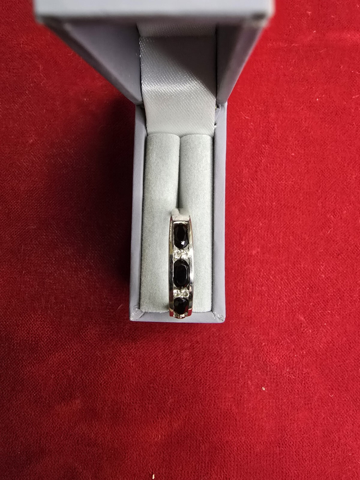 Sterling Silver & Iolite Half Eternity Style Dress Ring - Size N½