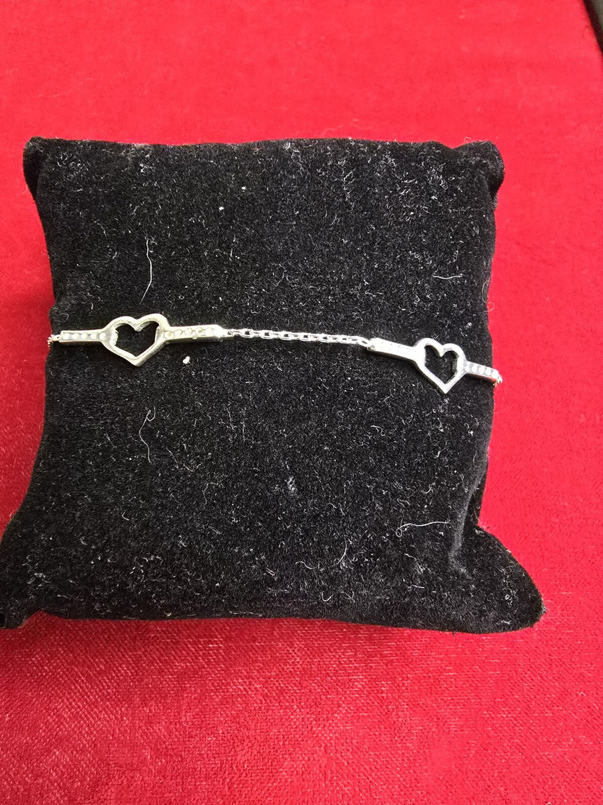 Gorgeous Sterling Silver Heart Trilogy Bracelet - Adjustable