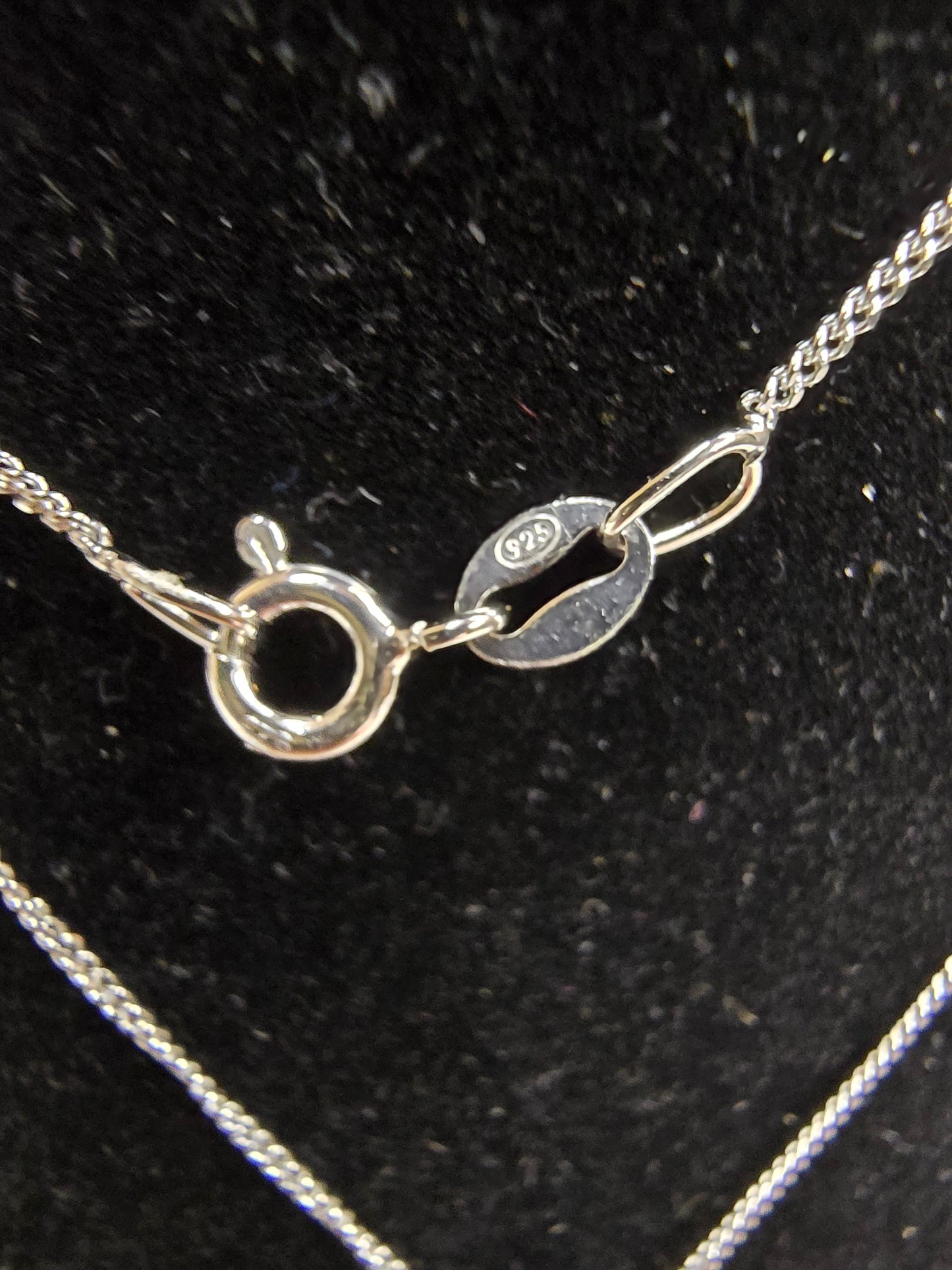 Beautiful Sterling Silver & White Opal Heart Necklace - 18 Inches