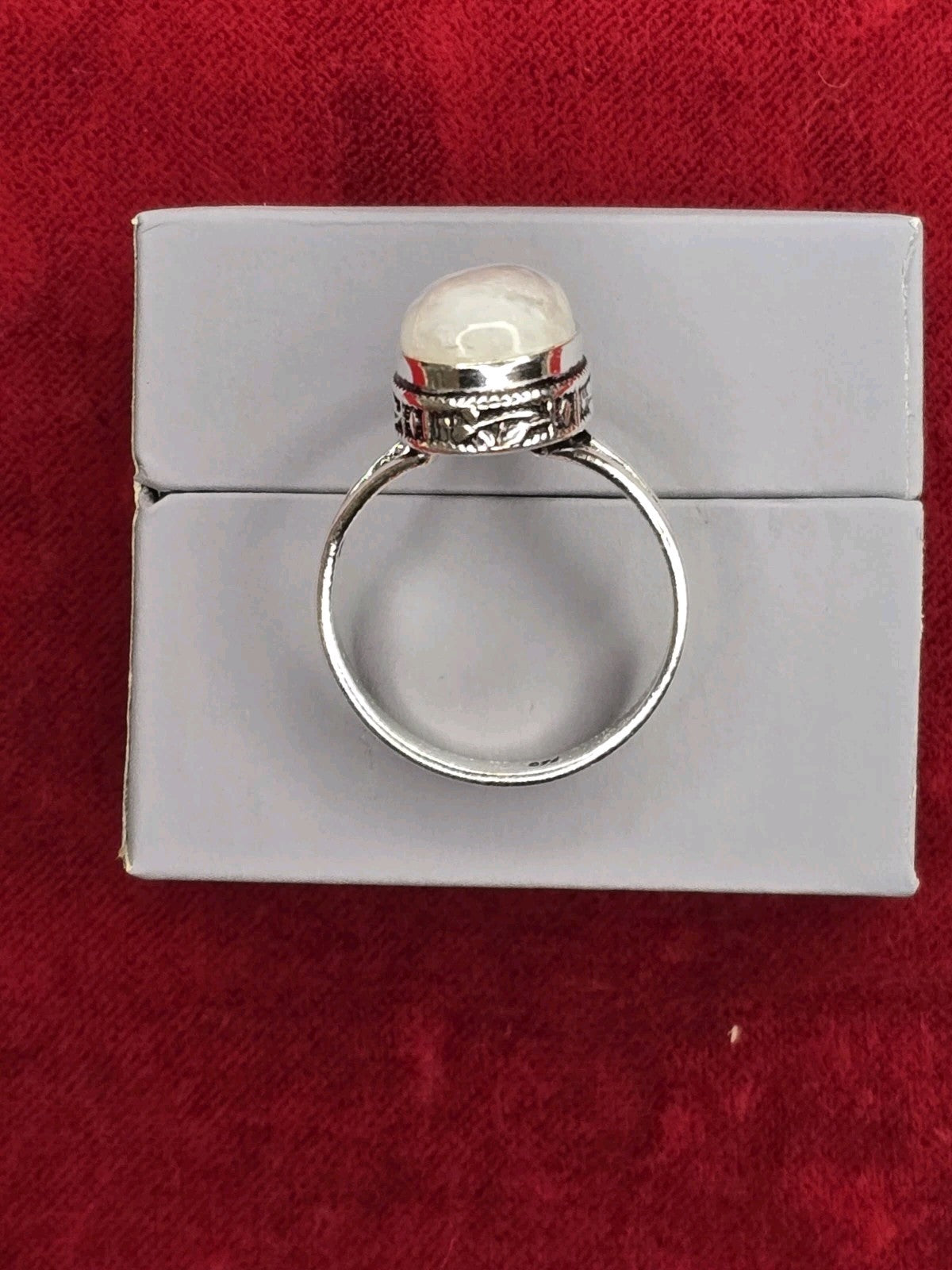 Gorgeous Rainbow Moonstone & Sterling Silver Dress Ring - Various Sizes