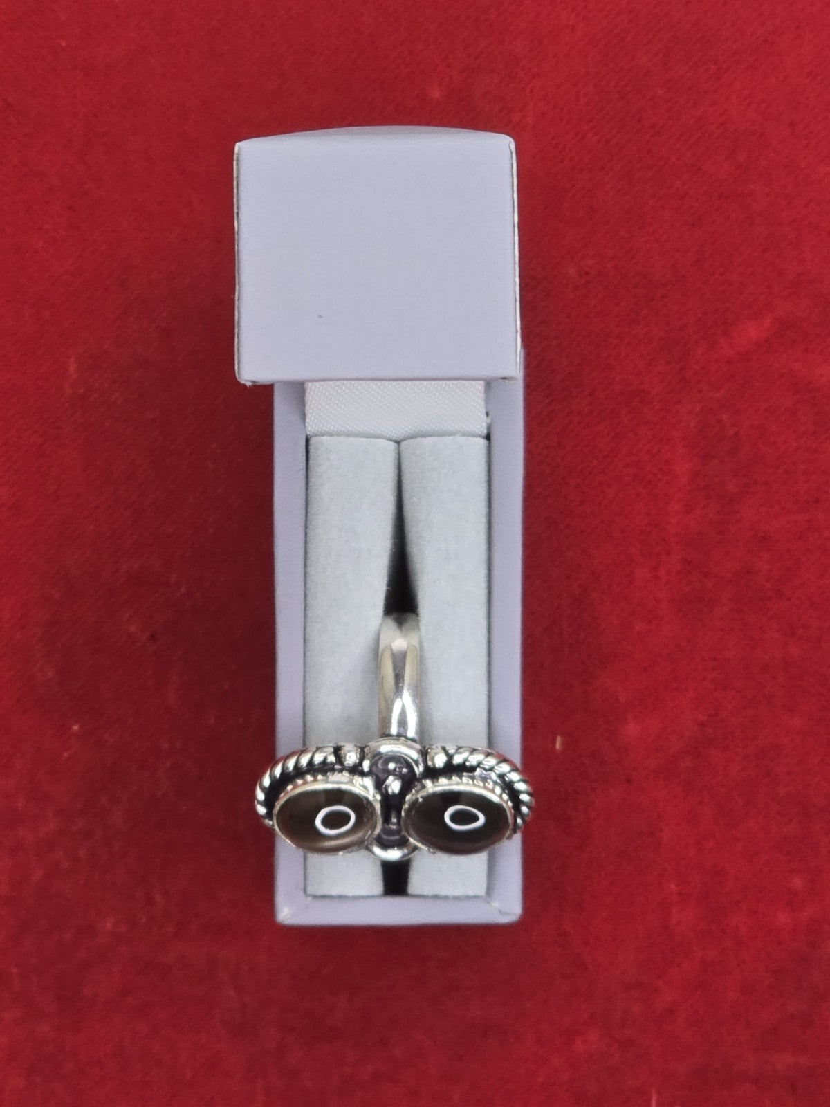 Beautiful Double Cats Eye & Sterling Silver Dress Ring - Various Sizes