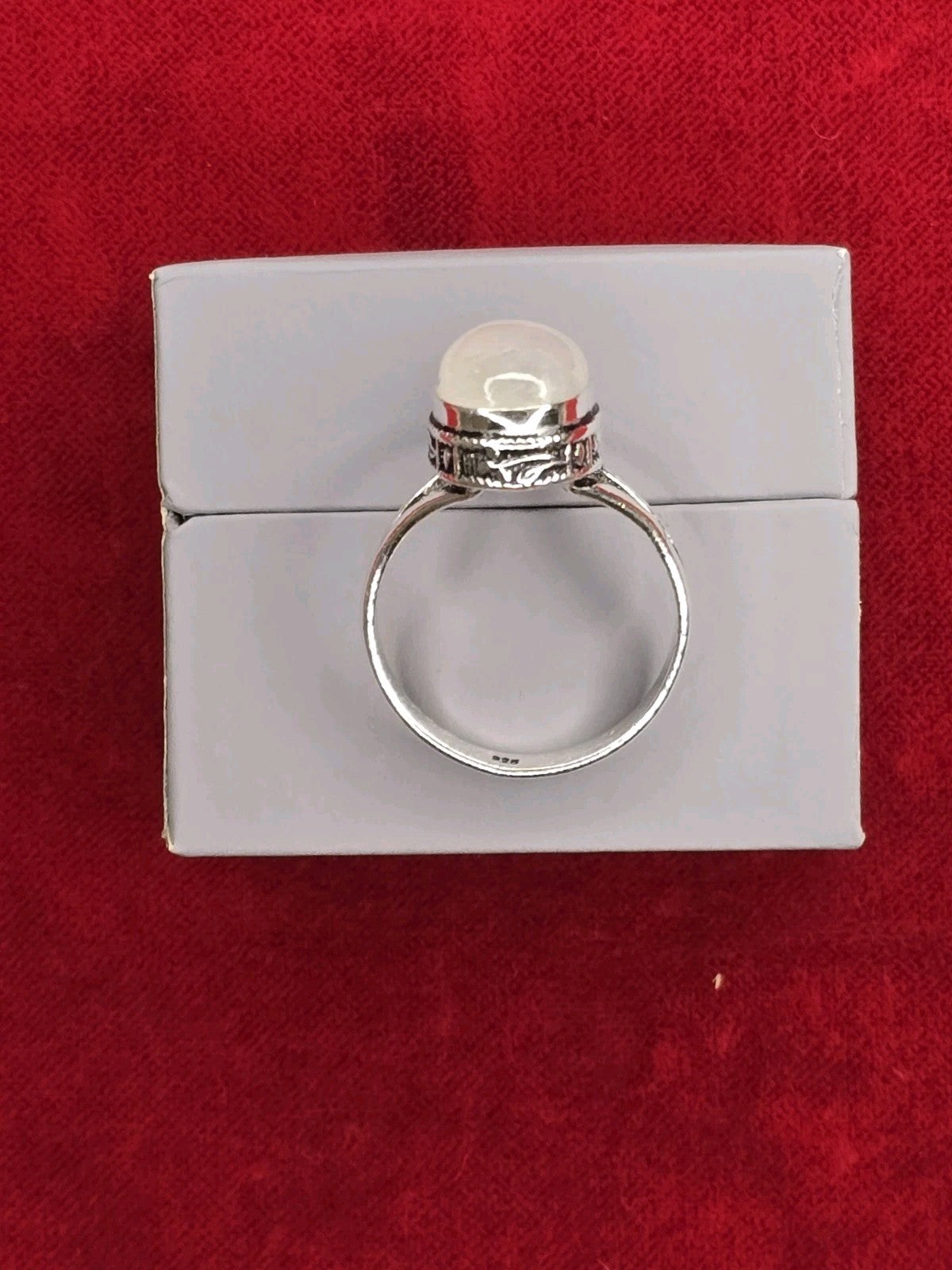 Gorgeous Rainbow Moonstone & Sterling Silver Dress Ring - Various Sizes