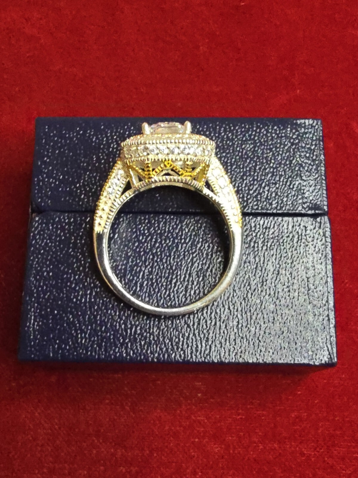 Stunning Sterling Silver & CZ Dress Ring - Size P