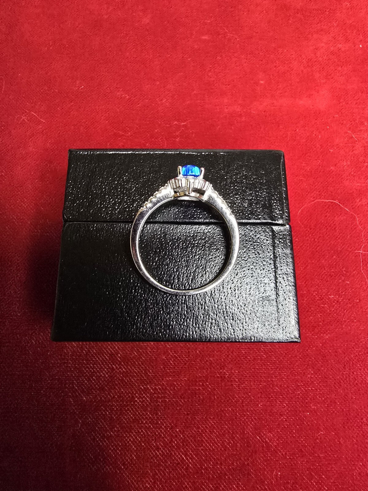 Stunning Blue Opal & Sterling Silver Halo Dress Ring - Various Sizes Please...