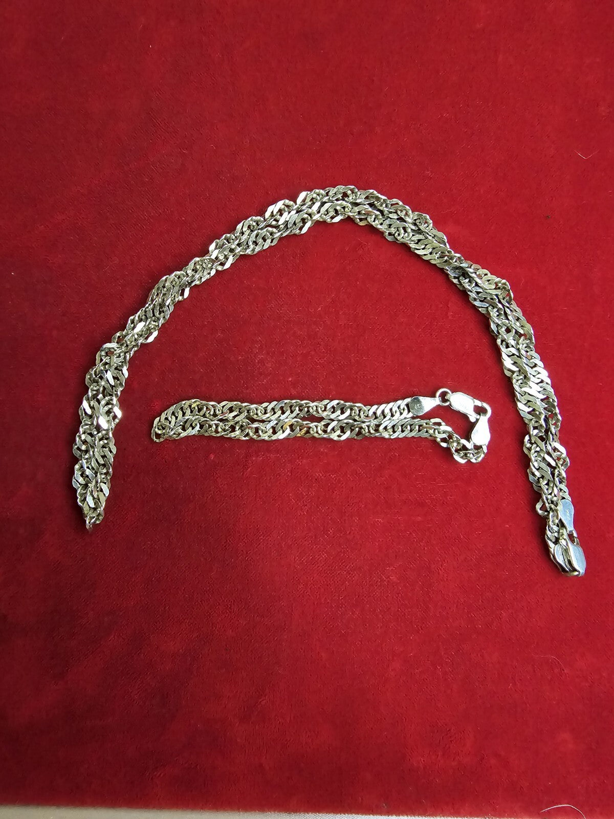 Sterling Silver Necklace & Bracelet Set - 18 & 7 Inches