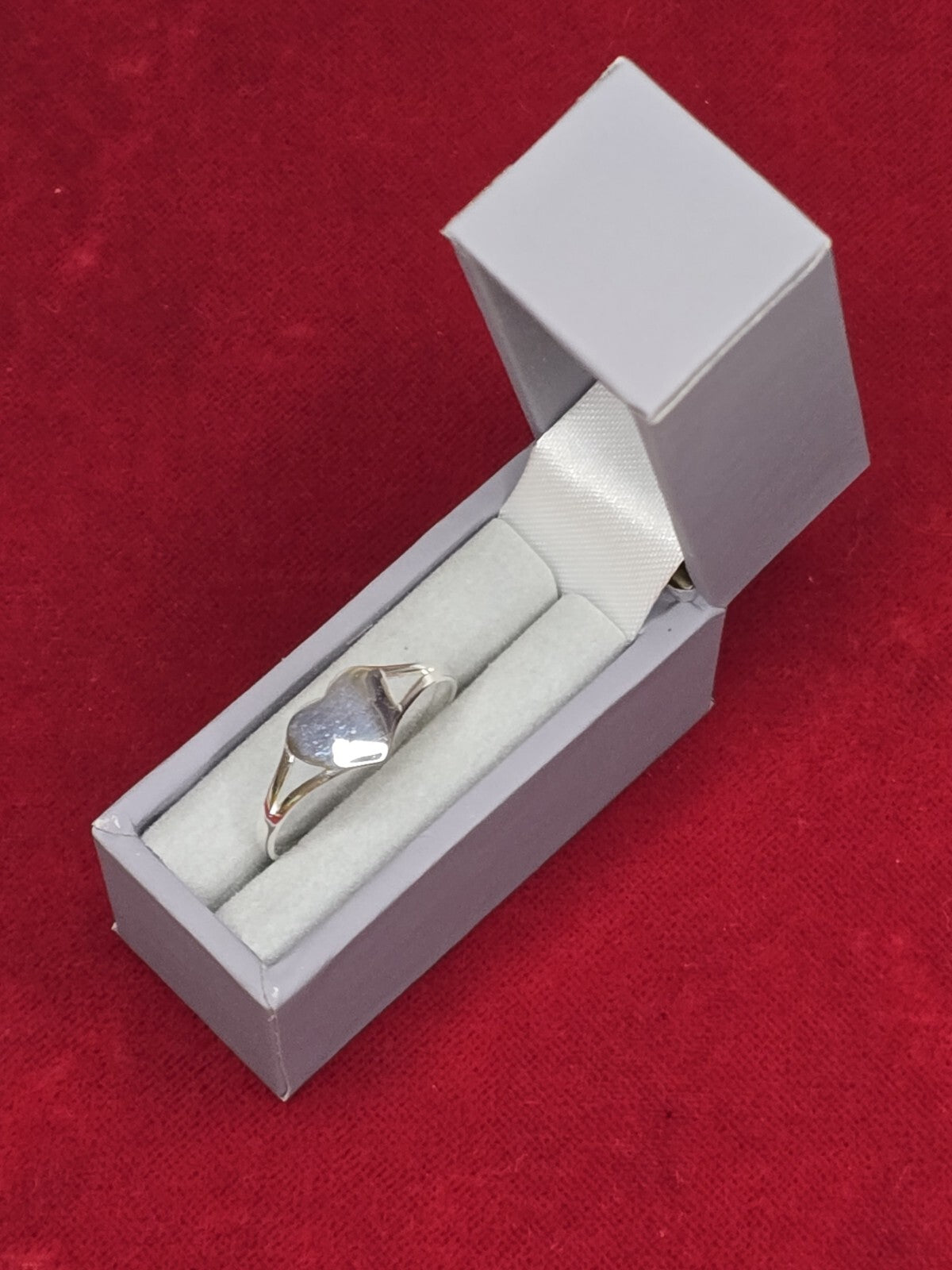 Sterling Silver Heart Signet Ring - Various Sizes