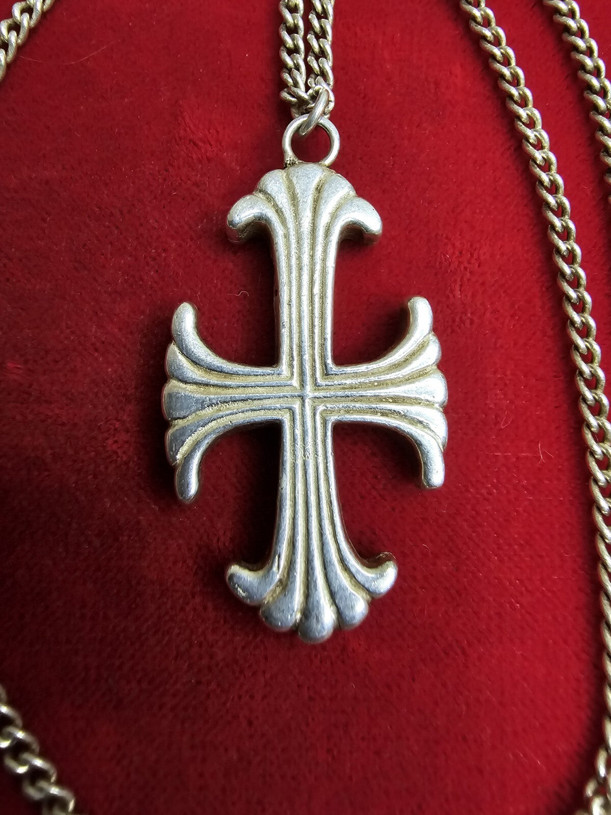 Sterling Silver Fleur-de-lis Pendant & 24inch Sterling Chain