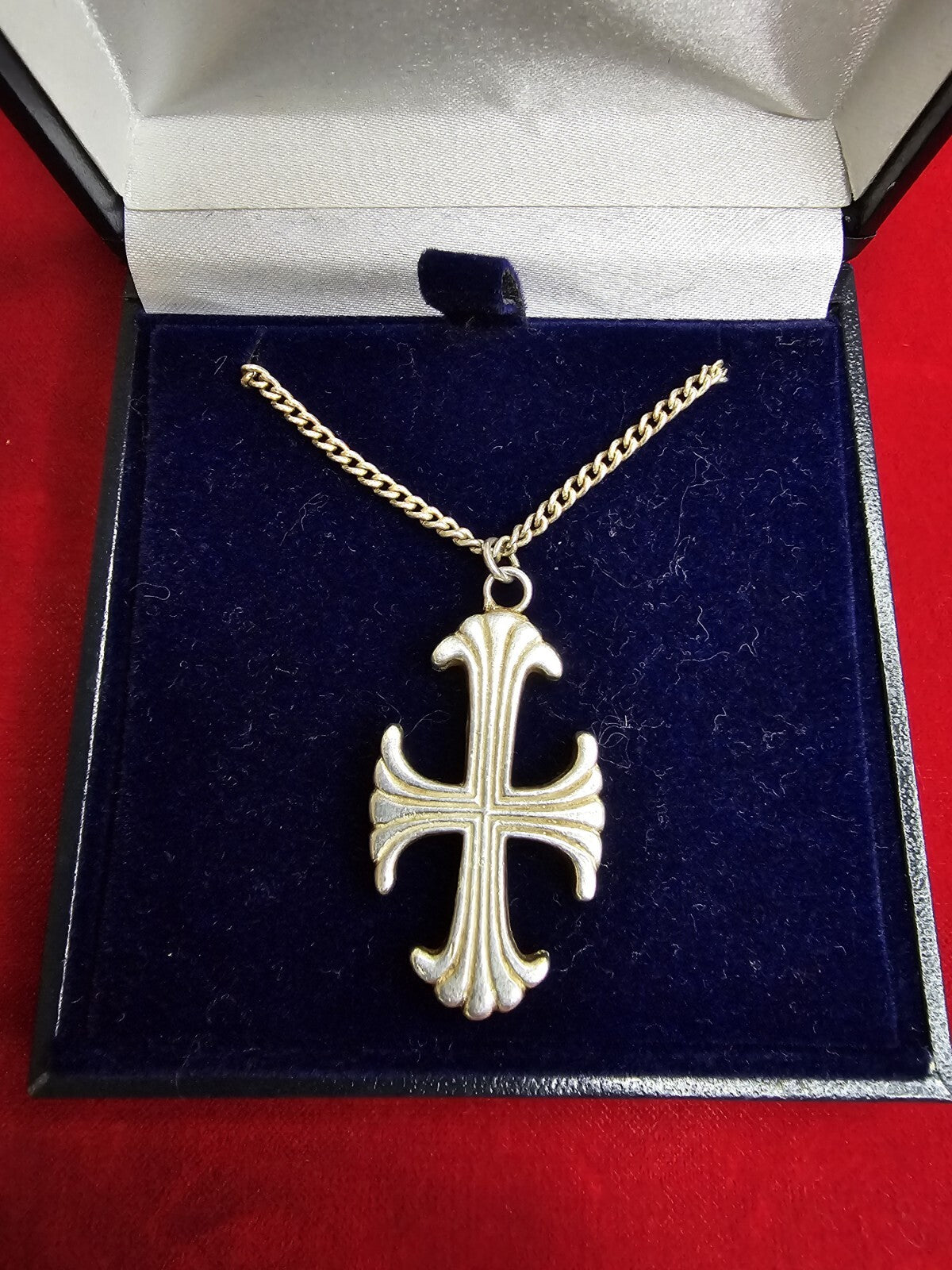 Sterling Silver Fleur-de-lis Pendant & 24inch Sterling Chain