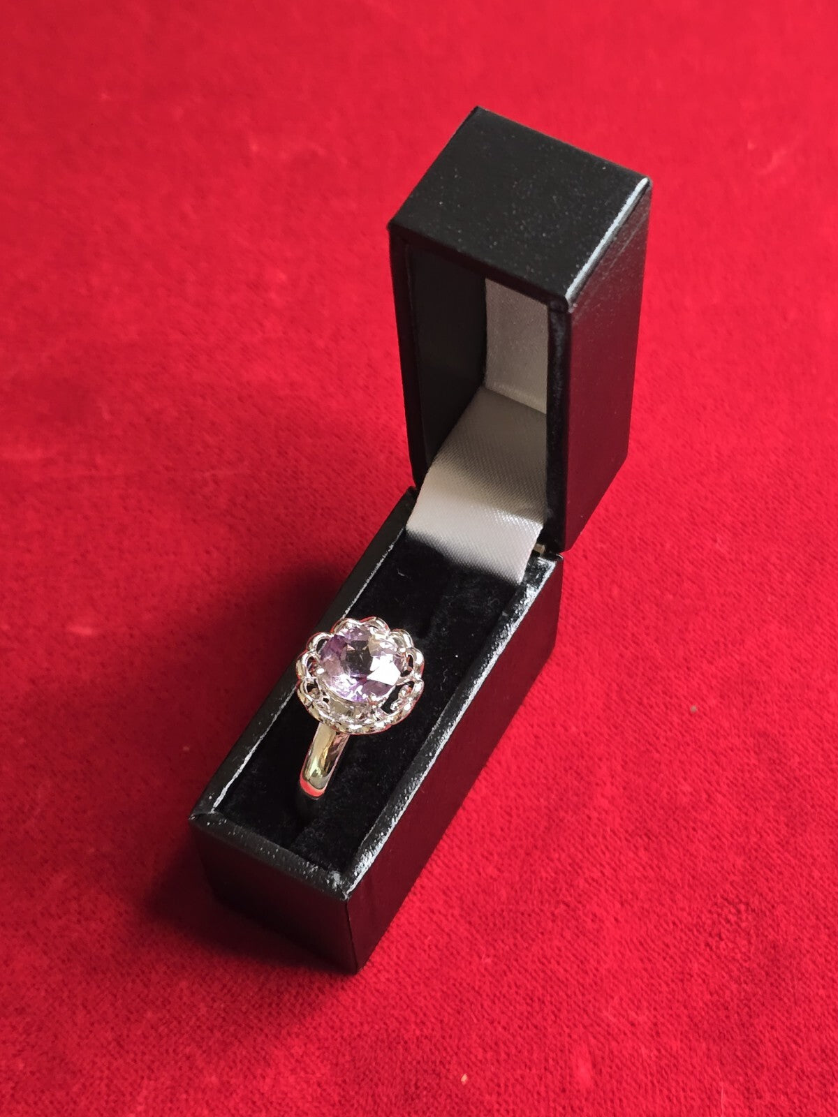 Gorgeous Sterling Silver & Amethyst Dress Ring - Size R½