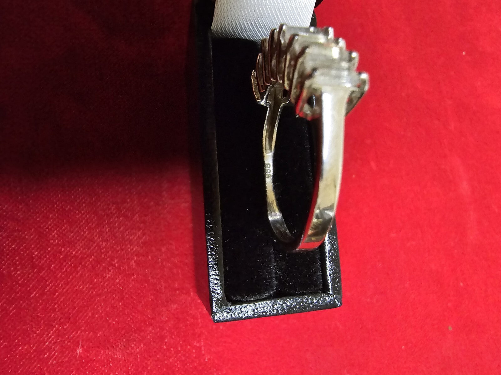 Sterling Silver & 7 Stone Spinel Ring - Size S