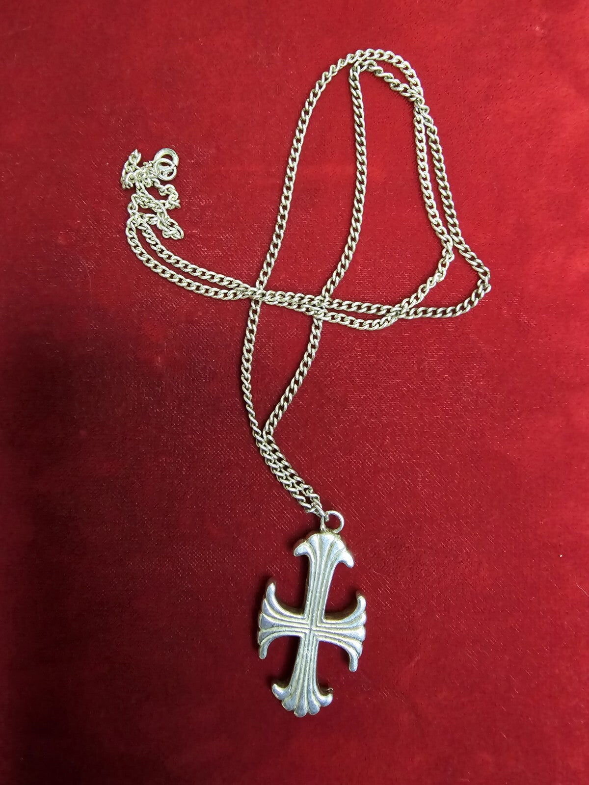 Sterling Silver Fleur-de-lis Pendant & 24inch Sterling Chain