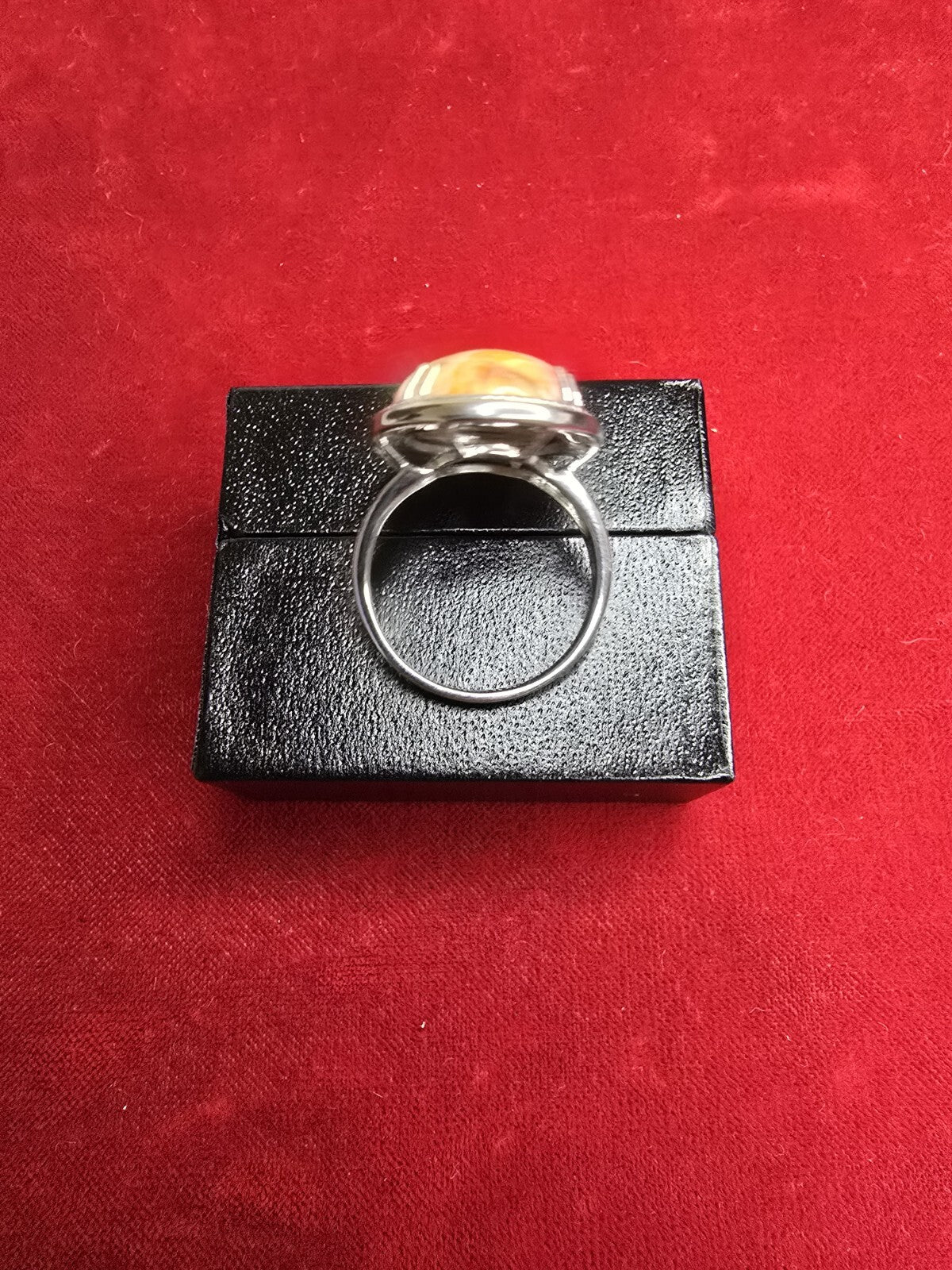 Sterling Silver & Banded Agate Dress Ring - Size S