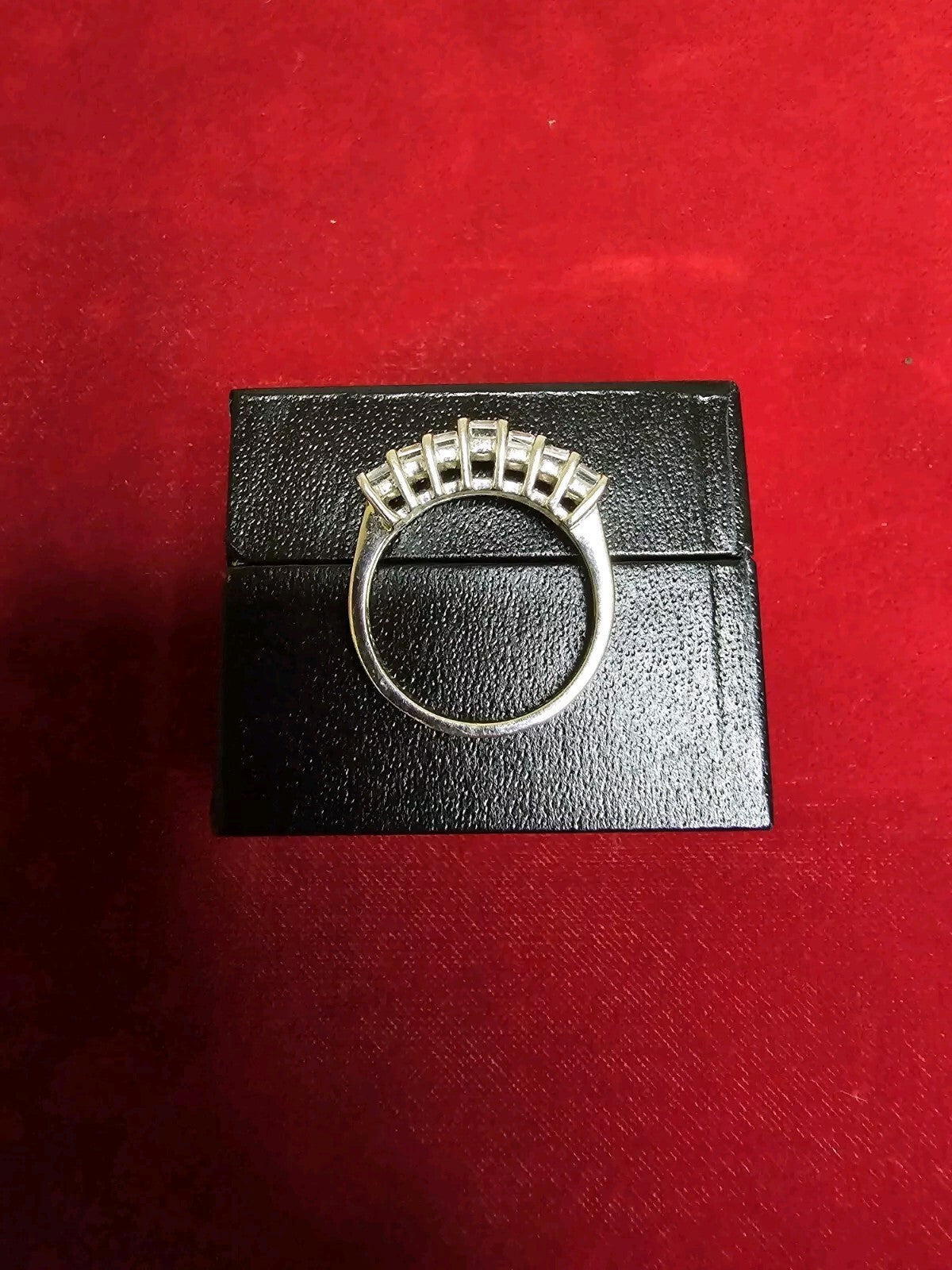 Sterling Silver & 7 Stone Spinel Ring - Size S
