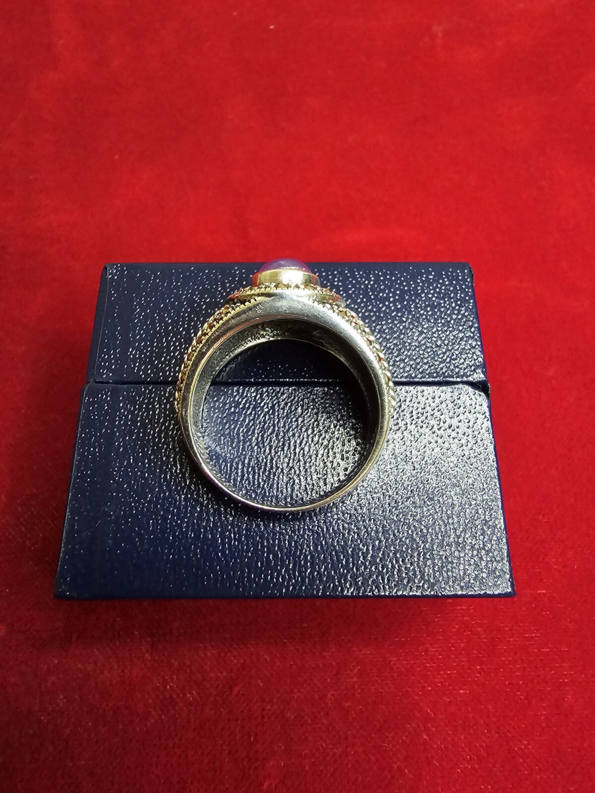 Sterling Silver, Jadeite & Marcasite Ring - Size P½