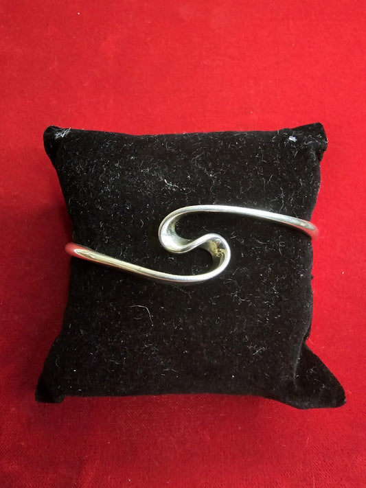 Sterling Silver Whiplash Bangle Cuff - Small-Medium Size
