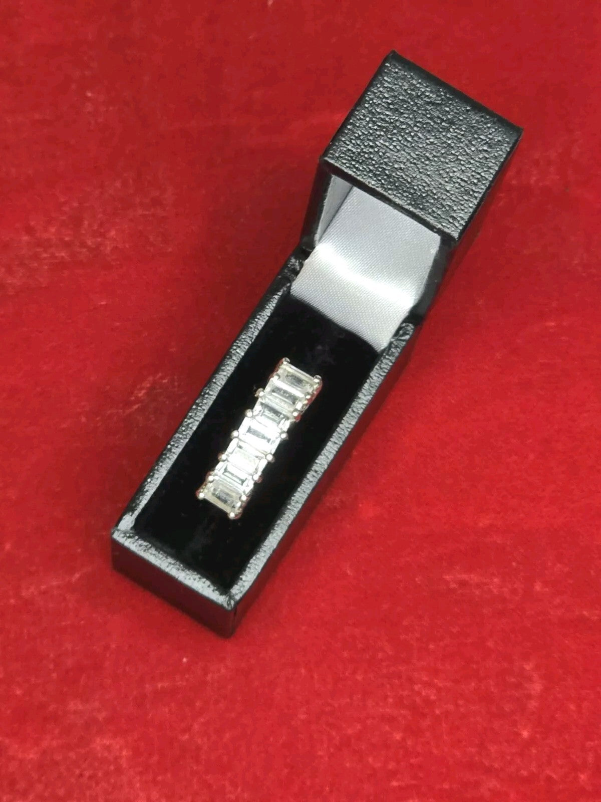 Sterling Silver & 7 Stone Spinel Ring - Size S