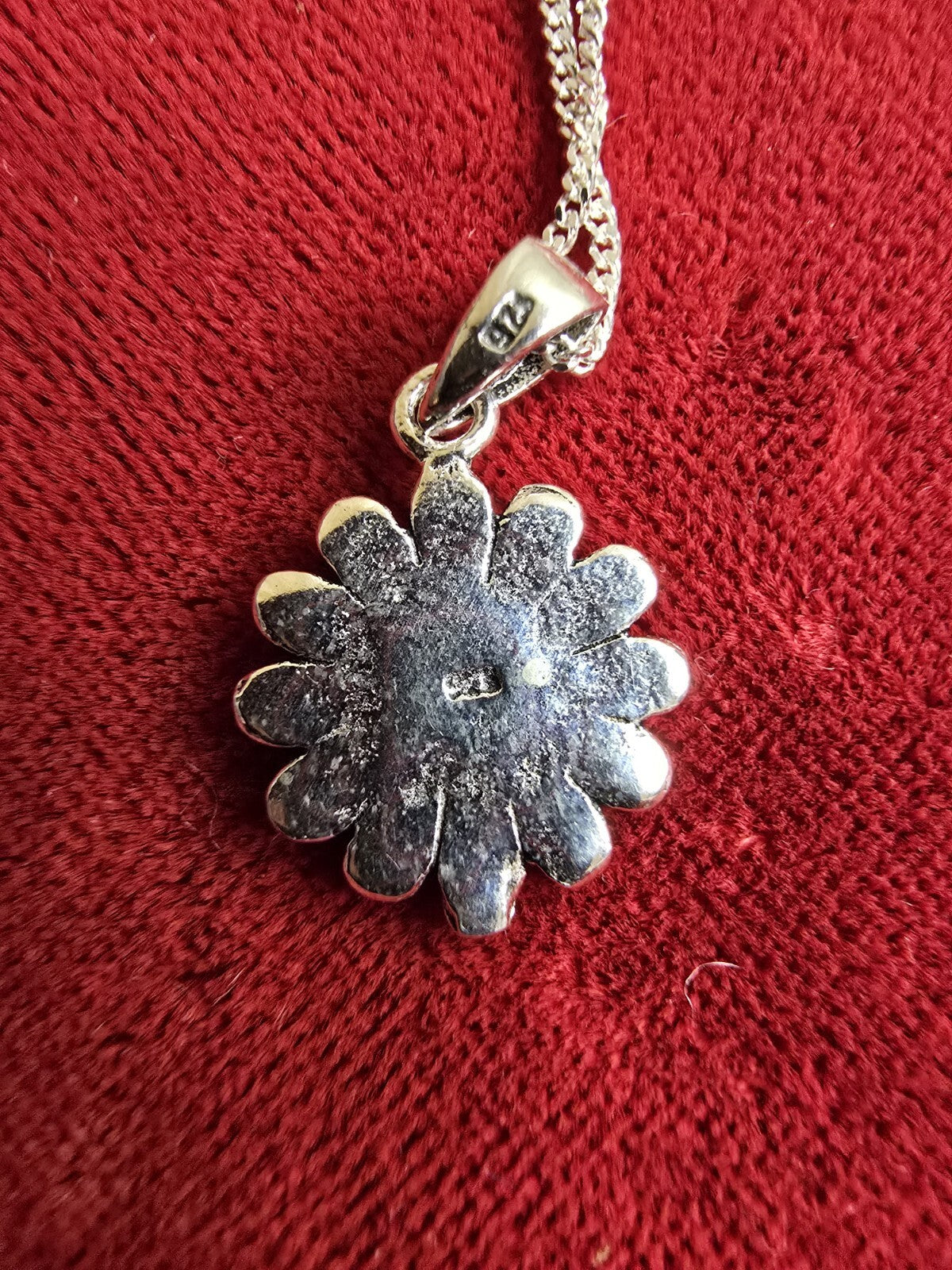 Sterling Silver Flower Necklace - 18 Inches