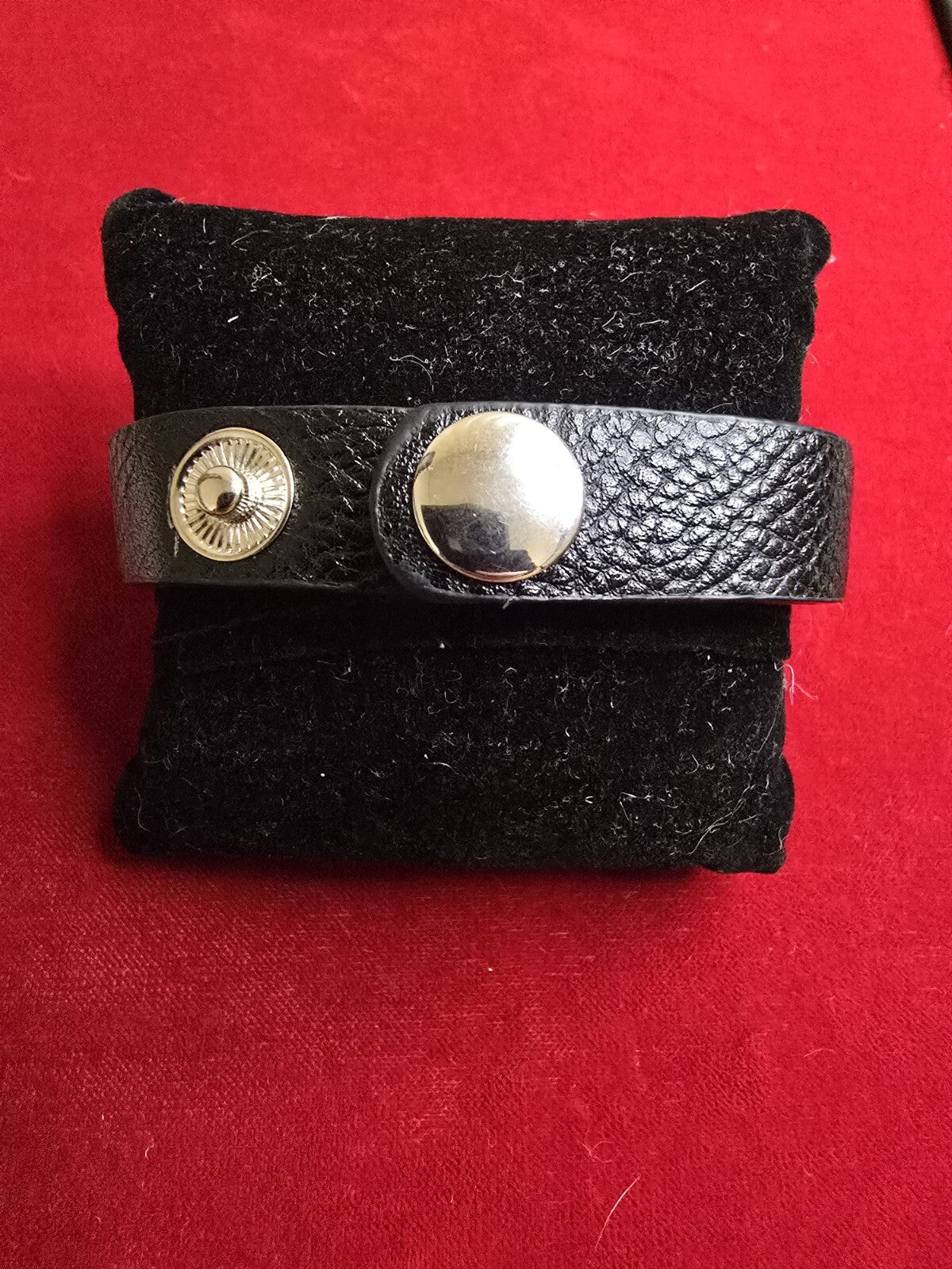 Diamanté Bow Bracelet with Leather Strap - Adjustable