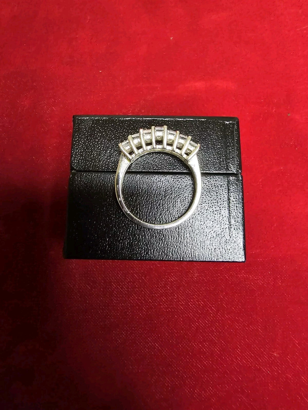 Sterling Silver & 7 Stone Spinel Ring - Size S