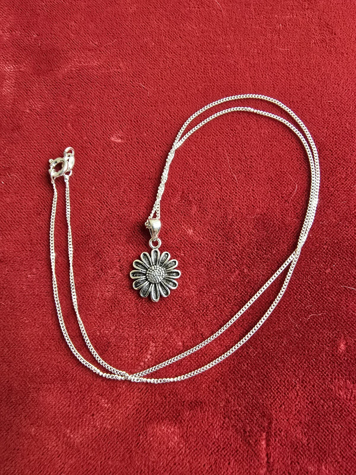 Sterling Silver Flower Necklace - 18 Inches