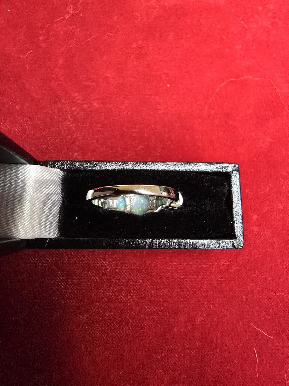 Gorgeous Sterling Silver & White Opal 5 Stone Ring - Various Sizes, Please...