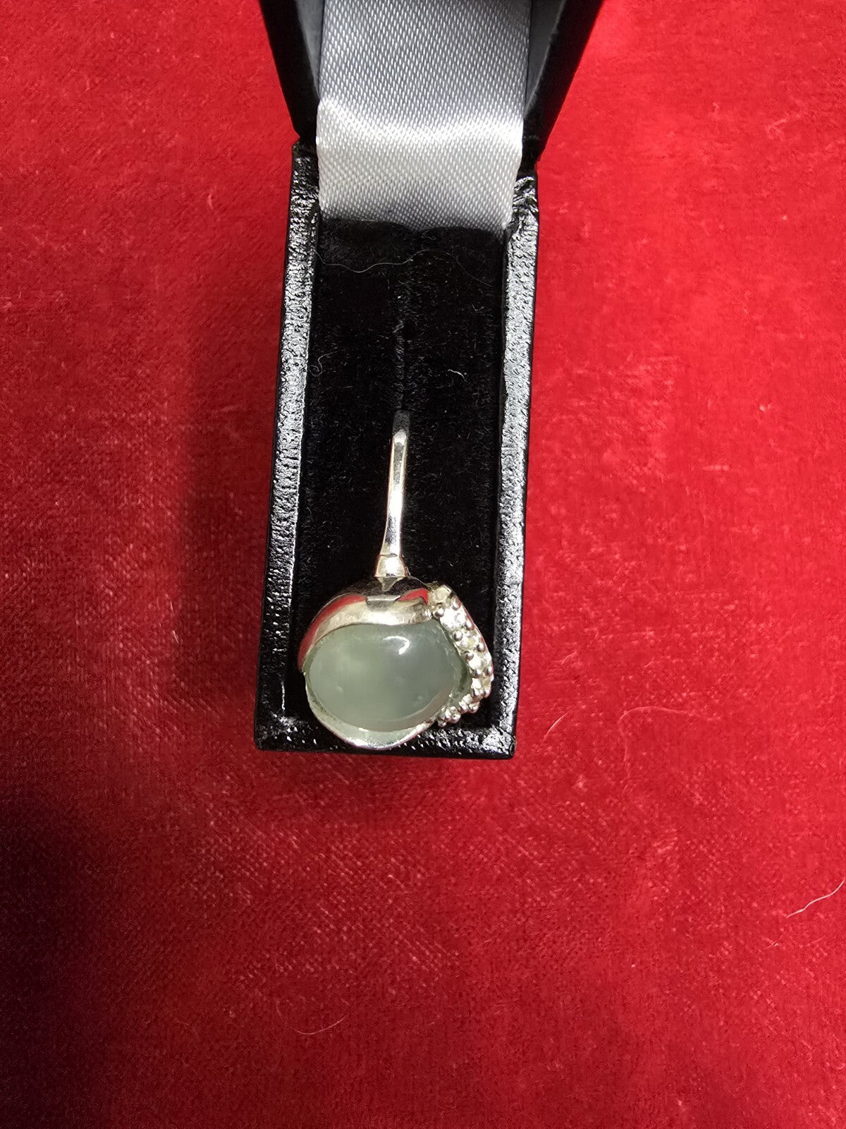 Stunning Sterling Silver, Green Chalcedony & Topaz Dress Ring - Size S