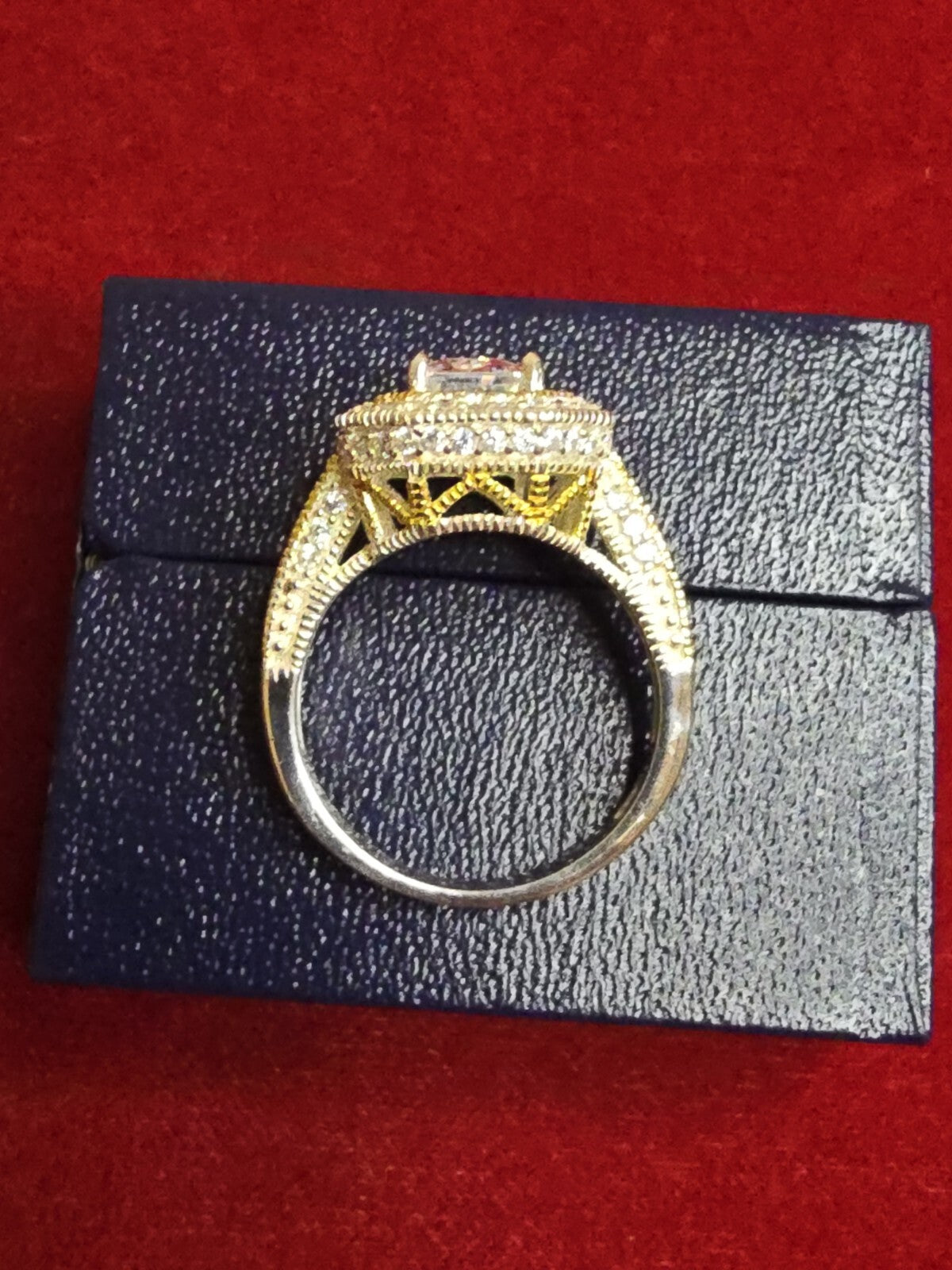 Stunning Sterling Silver & CZ Dress Ring - Size P