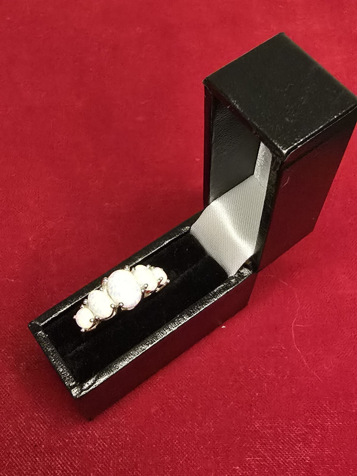 Gorgeous Sterling Silver & White Opal 5 Stone Ring - Various Sizes, Please...