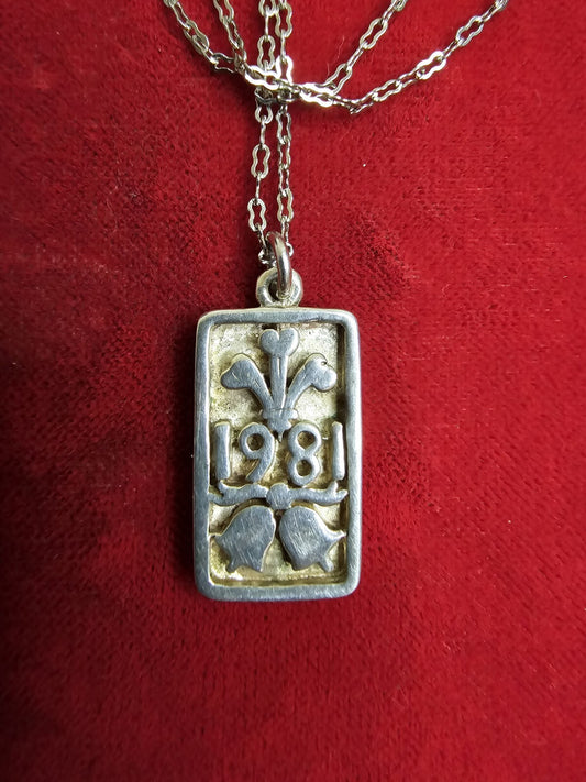 Sterling Silver Pendant & Necklace - Charles & Diana Wedding