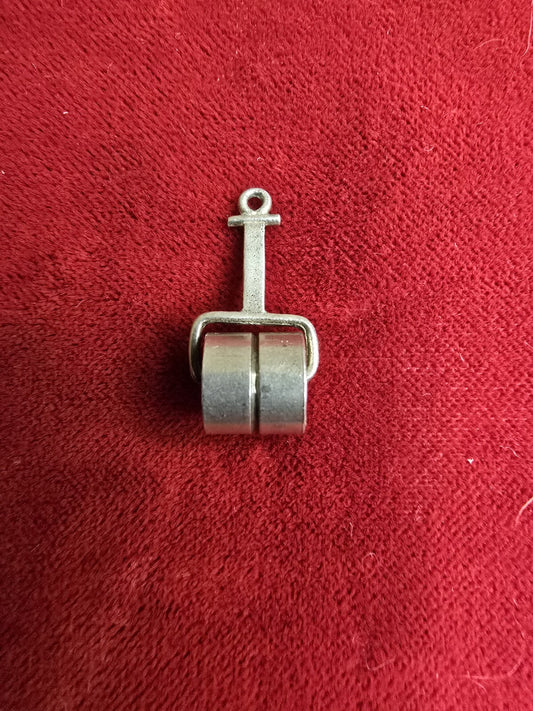 Unusual Sterling Silver Grass Roller Bracelet Charm