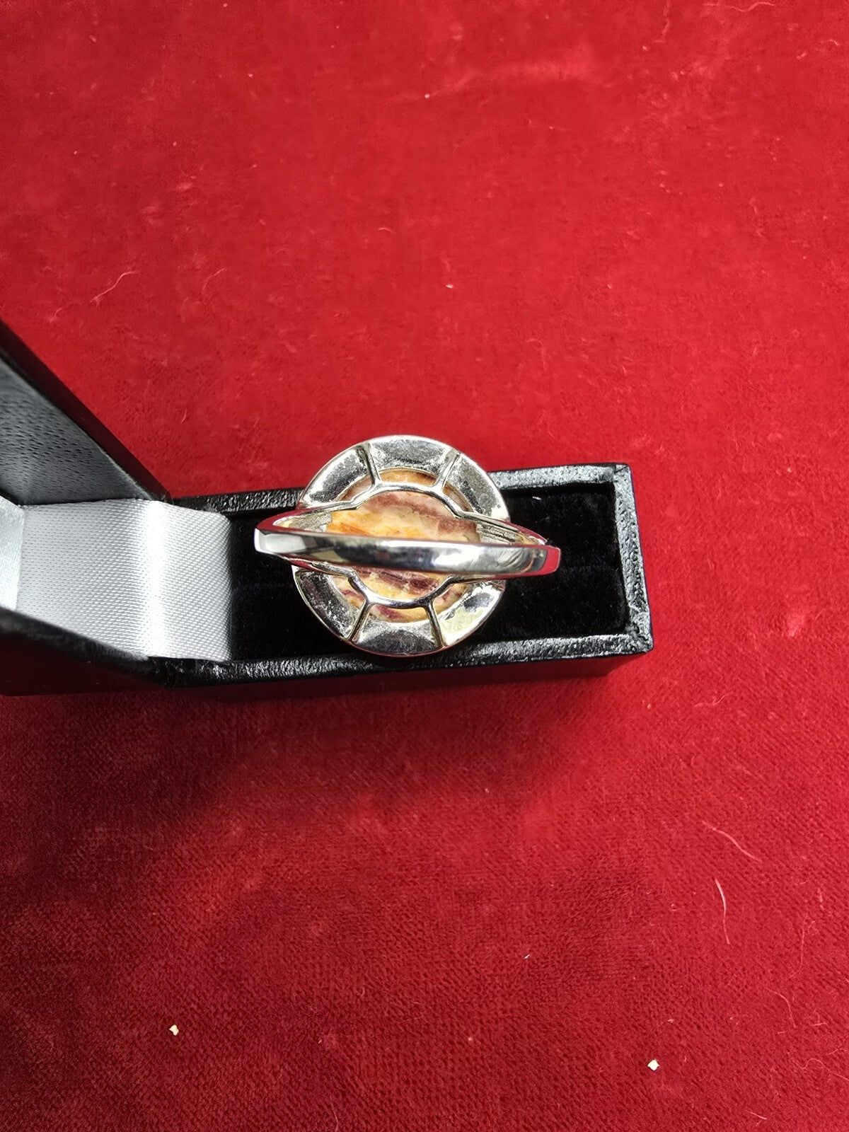 Sterling Silver & Banded Agate Dress Ring - Size S