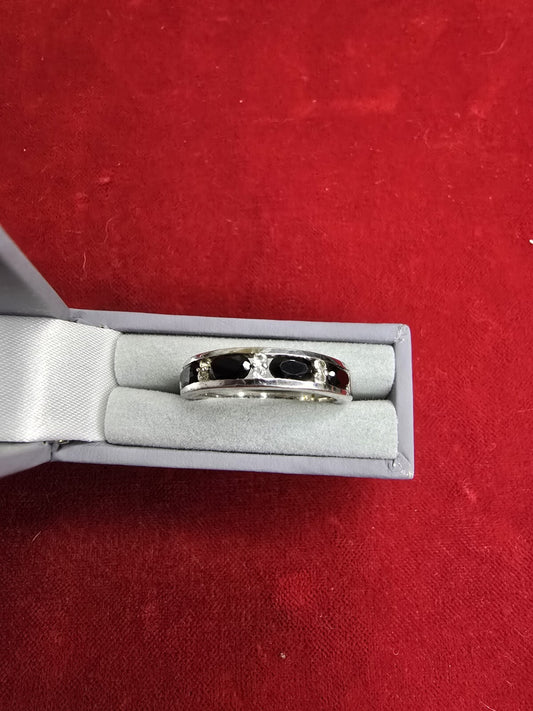 Sterling Silver & Iolite Half Eternity Style Dress Ring - Size N½