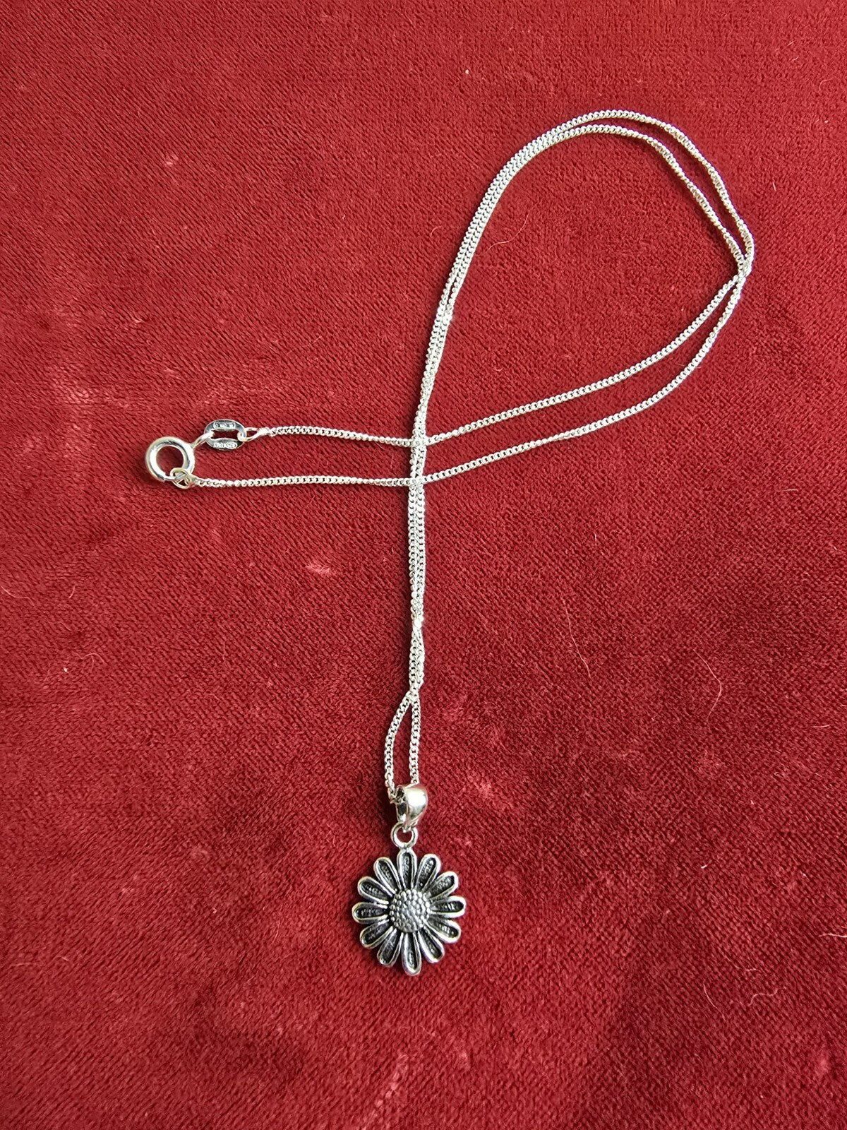 Sterling Silver Flower Necklace - 18 Inches