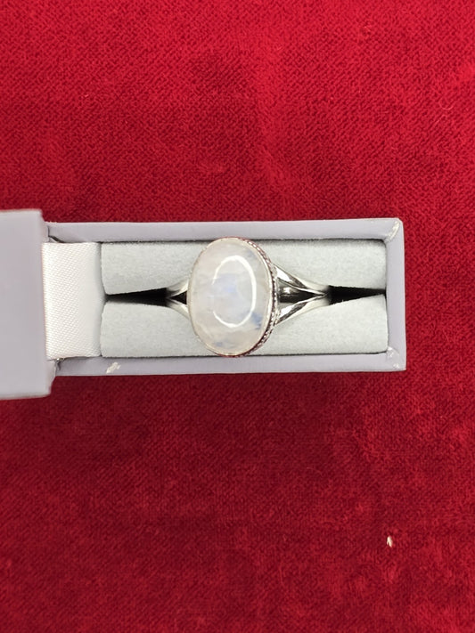 Gorgeous Rainbow Moonstone & Sterling Silver Dress Ring - Various Sizes